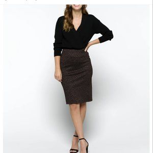 New Liverpool Bia Knit Pencil Skirt Stitch Fix Leopard Size 14 NWT